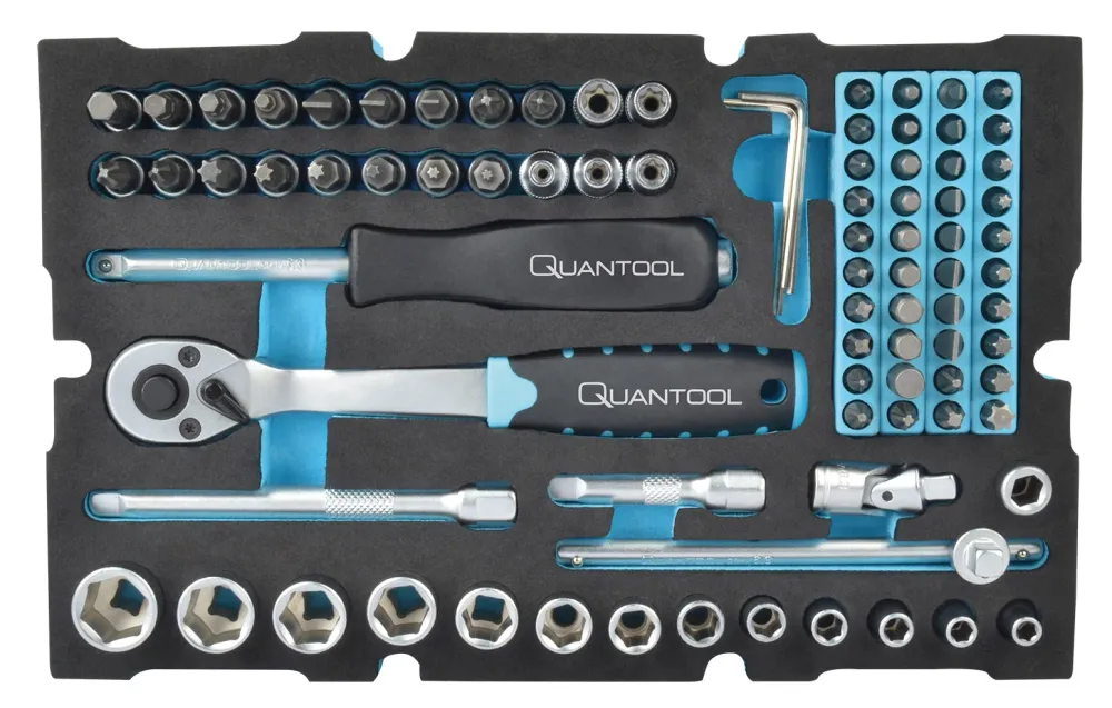QUANTOOL - Steckschlüsselsatz 85-tlg., 1/4" - passend zu Quantool L-Boxx Mini Brüder Mannesmann