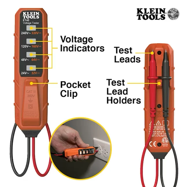 Klein Tools LED-Steckdosentester-Kit 240 Volt