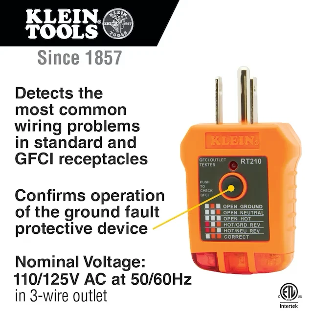 Klein Tools LED-Steckdosentester-Kit 240 Volt