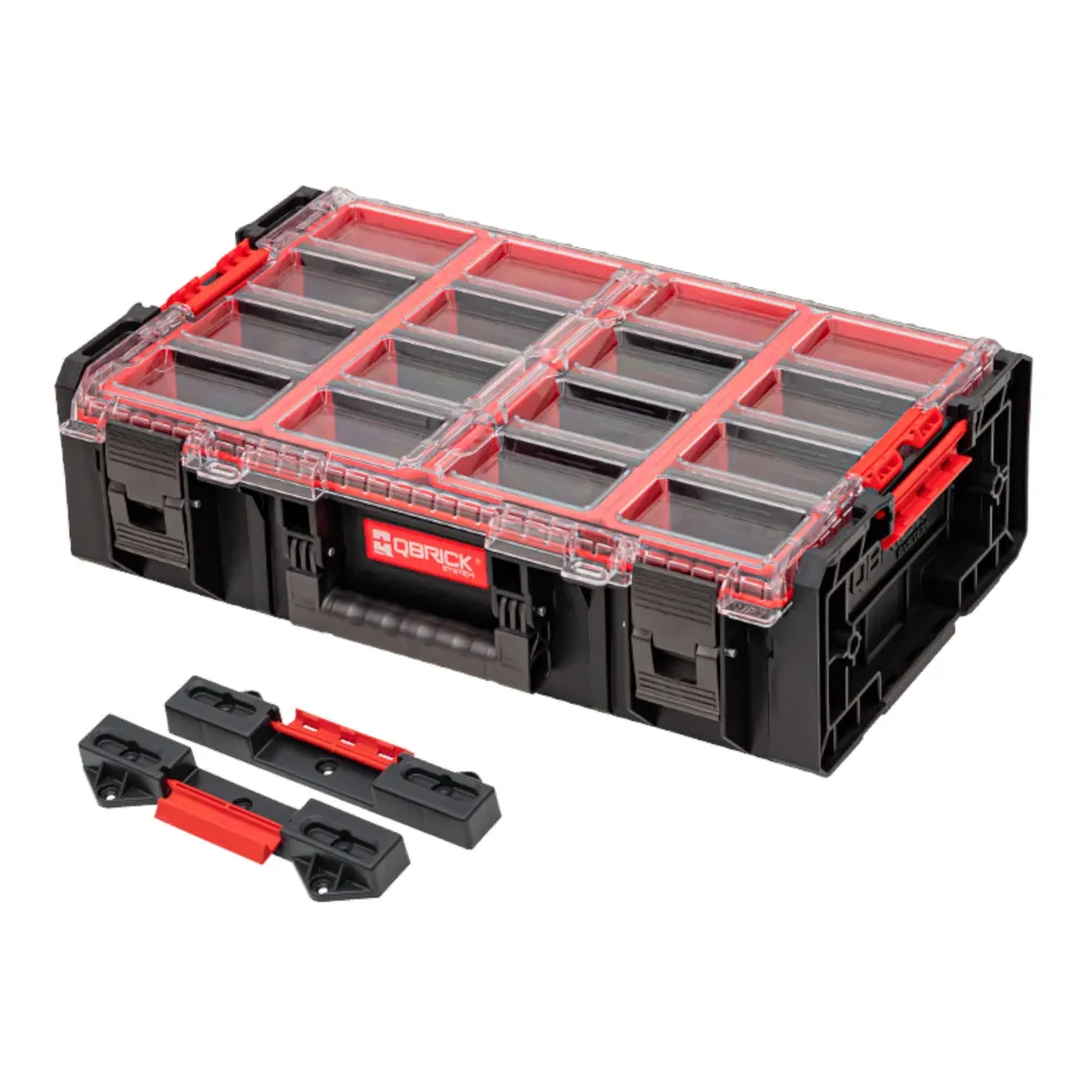 Qbrick System ONE Organizer 2XL 2.0 + Qbrick System ONE Connect Adapter stapelbar 582 x 387 x 172 mm 19,5 l IP66 mit 4 Inl...