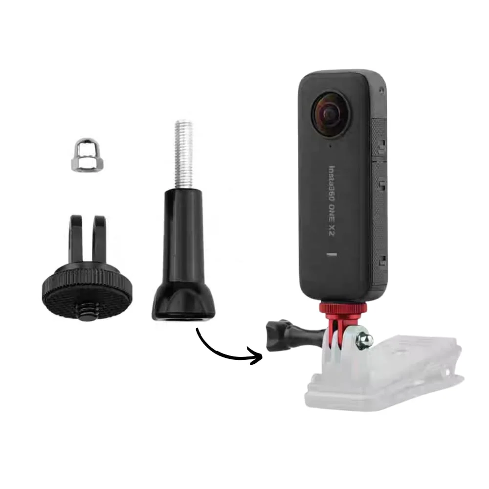 1/4 Screw Mount Adapter Insta360 One X5/ X4/ X3/ X2, Dji Osmo 360 Camera, Pocket 3 Action Camera Holder Accessories (RED) Red