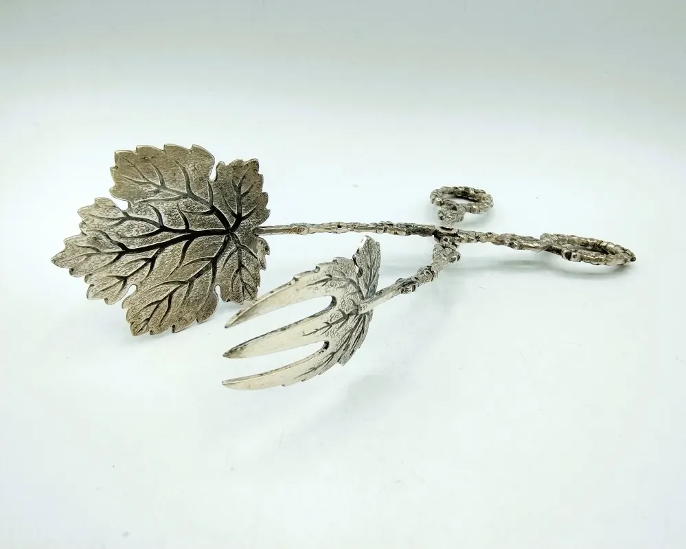 Silberne Petit Four oder Traubenzange, H. Hooykaas, Schoonhoven, 835