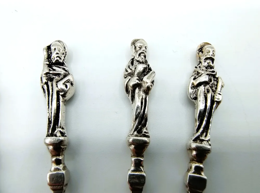 5 silberne Pfeifenputzer mit Aposteln, 835