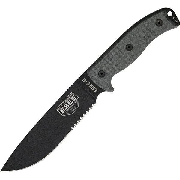 Survivalmesser MODEL 6, Teilwellenschliff, black