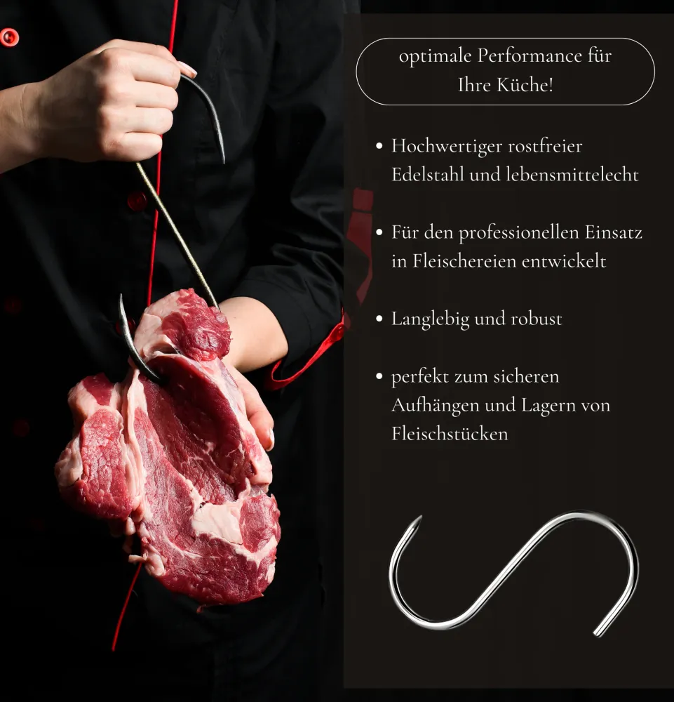 WOLFCUT - 10 Stk. S-Haken 125/5 mm beidseitig angespitzt