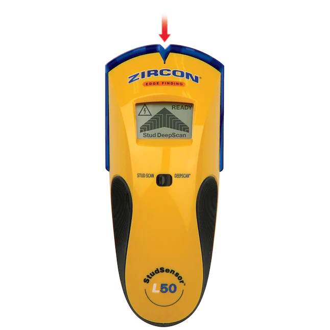 Zircon StudSensor L50 Bolzensucher mit WireWarning 1,5-Zoll-Scantiefe Metall- und Holzbolzensucher