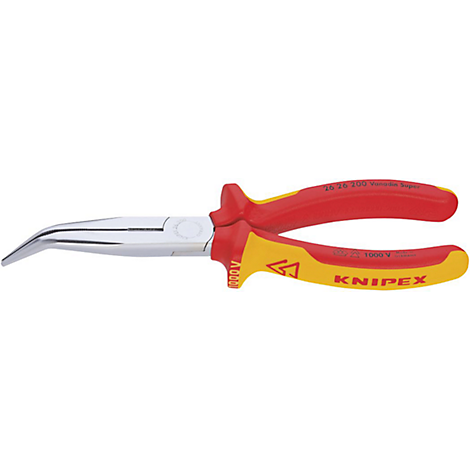 VDE-Flachrundzange 160 mm gerad.verchr. Knipex
